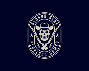 Skull Cowboy Shotgun logo design