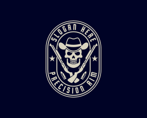 Skull Cowboy Shotgun logo design