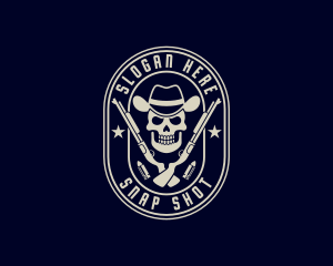 Skull Cowboy Shotgun logo design