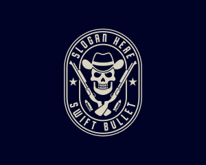 Skull Cowboy Shotgun logo design