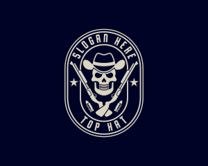 Skull Cowboy Shotgun logo design