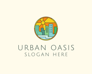 Sunshine Cityscape Stained Glass logo