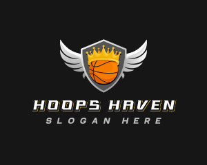 Basketball Crown Wings logo design