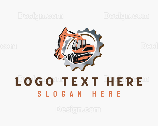 Construction Excavator Digger Logo