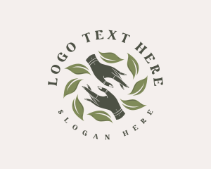 Skincare Leaf Hand logo