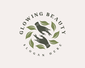 Skincare Leaf Hand logo