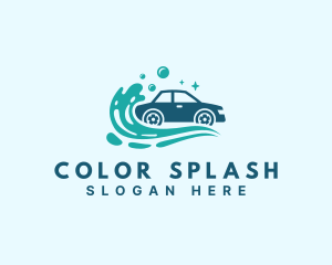 Car Water Splash Cleaning logo design