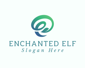 Green Leaf Letter E logo design