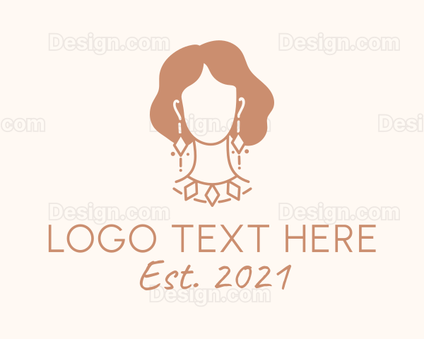 Diamond Necklace Jewelry Lady Logo