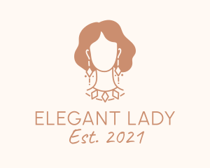 Diamond Necklace Jewelry Lady logo design