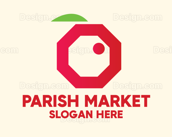 Modern Octagon Berry Logo