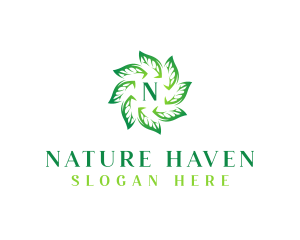 Eco Nature Leaves logo design