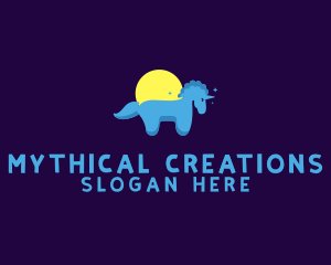 Blue Little Unicorn logo design