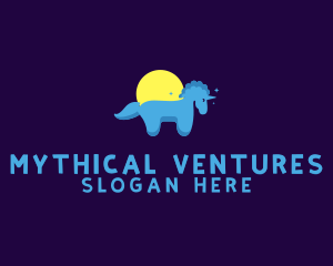 Blue Little Unicorn logo design