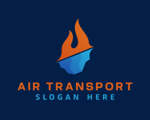 Hot Cold HVAC Business logo design