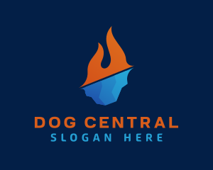 Hot Cold HVAC Business logo design