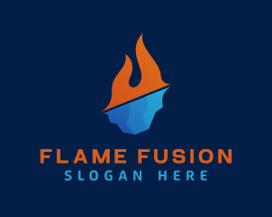 Hot Cold HVAC Business logo design