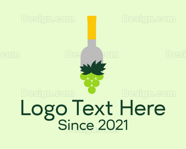 Grape Wine Bottle Logo