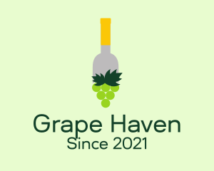 Grape Wine Bottle  logo design