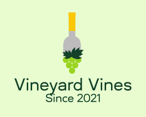 Grape Wine Bottle  logo design