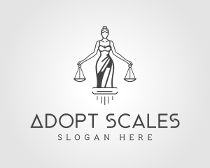 Scale of Justice Lady logo design