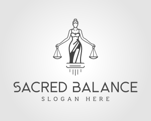 Scale of Justice Lady logo design