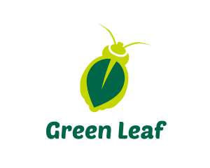 Green Leaf Insect  logo design