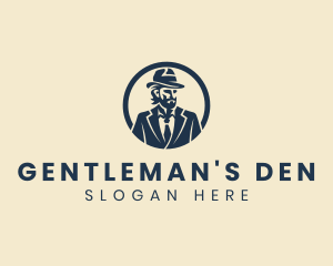 Gentleman Fedora Hat logo design