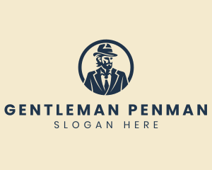 Gentleman Fedora Hat logo design