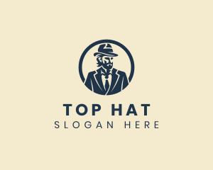 Gentleman Fedora Hat logo design