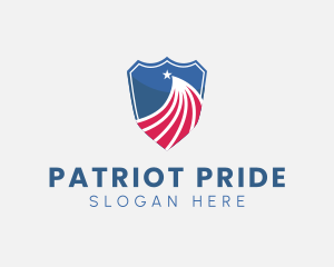 American Flag Shield logo design