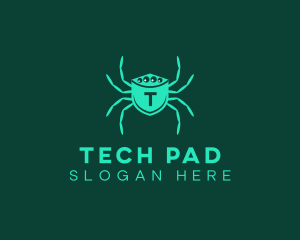 Tech Spider Shield  logo design