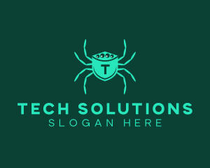 Tech Spider Shield  logo design