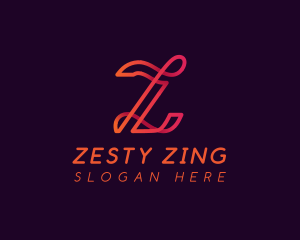  Monoline Script Letter Z logo design