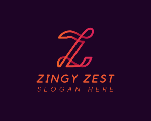  Monoline Script Letter Z logo design