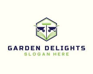 Wheelbarrow Rake Garden logo design