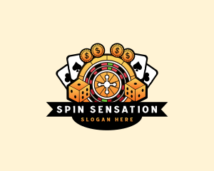 Casino Roulette Gambling logo design