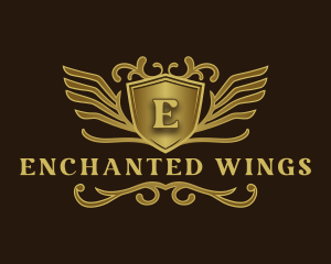 Upscale Shield Wings logo design