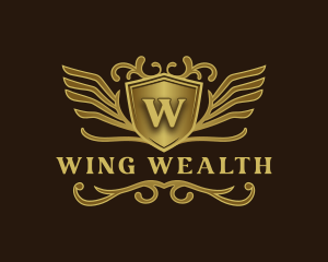 Upscale Shield Wings logo design