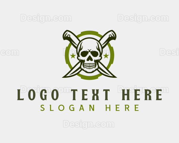 Skull Knife Blade Logo