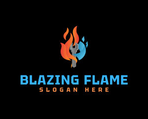 Blazing Ice Wrench logo design