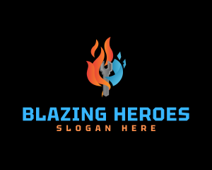 Blazing Ice Wrench logo design