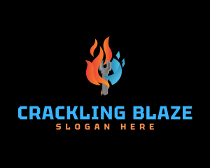 Blazing Ice Wrench logo design