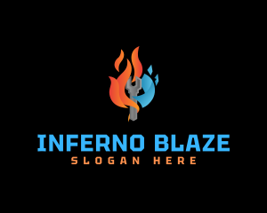 Blazing Ice Wrench logo design