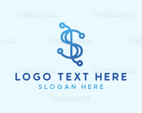 Modern Blue Dollar Sign Logo