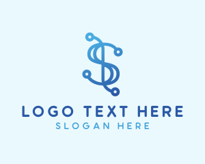 Modern Blue Dollar Sign logo