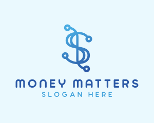 Modern Blue Dollar Sign logo design