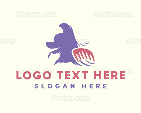 Pet Dog Grooming Comb Logo