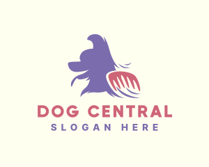 Pet Dog Grooming Comb logo design