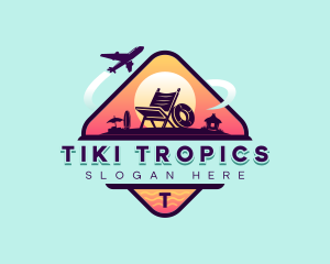 Tropical Beach Chair logo design